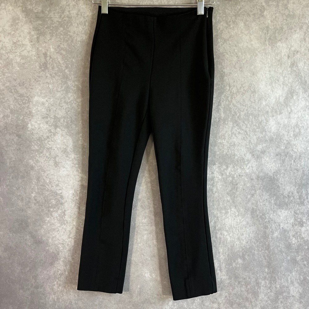 Quince Ultra-Stretch Ponte Pintuck Ankle Pant Women XS Black High Rise DKBIZ01